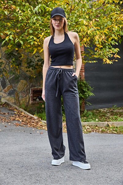 Juuuj Smoked Thessaloniki Knitwear High Waist Flexible Draped Elastic Adjusta...