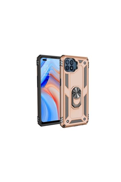 OtoTech غطاء سيليكون لهاتف أوبو رينو 4 لايت مع حلقة صوفيا - ذهبي