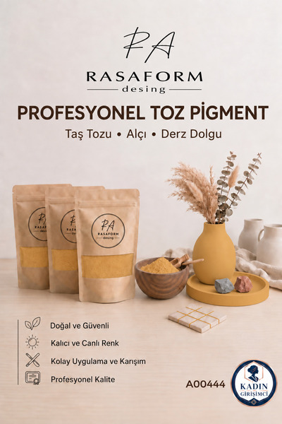 RasaForm Yoğun Derin Oker Toz Pigment – Taş Tozu, Beton, Alçı, Seramik ve Der...