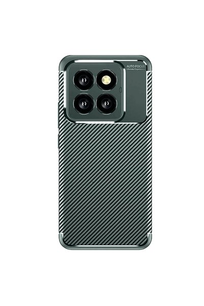 OtoTech حافظة هاتف Xiaomi Mi 14T Pro ذات غطاء كربوني بتركيز تلقائي - أخضر داكن