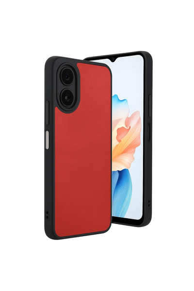 OtoTech حافظة أوبو A38 بغطاء جلدي من أراس - أحمر