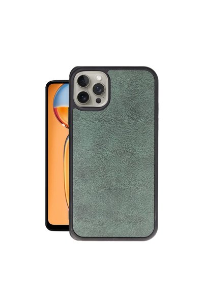OtoTech Apple iPhone 14 Pro Max Case Aras Leather Cover - Dark Green