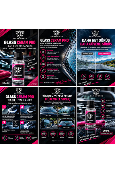 MK SHINEWORKS GLASS CERAM PRO 30 ML | Cam Seramik Kaplama | Oto Cam Kaplama |...