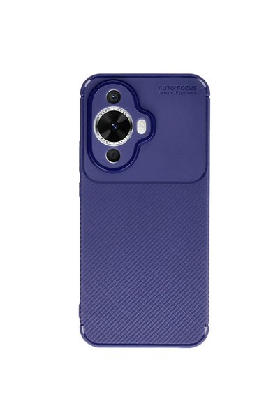Generic Brand Huawei Nova 12S Case Auto Focus Carbon Cover - Navy Blue