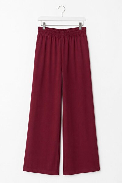 Juuuj Burgundy Tencel Fabric, Elastic Waist, Comfortable, Loose Cut, Suitable...