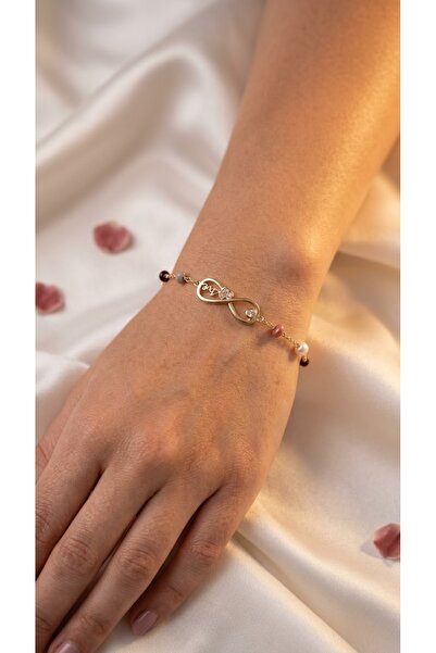Snartun Gold Women's Bracelet with Infinity Figure Stone Detail |   Special B...