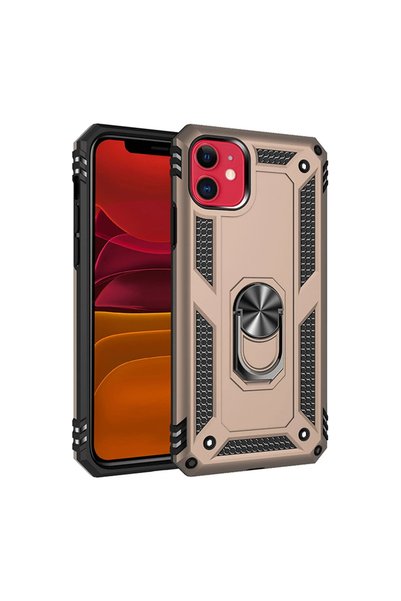 OtoTech غطاء سيليكون ذهبي لجهاز ابل ايفون 11 مع حلقة صوفيا