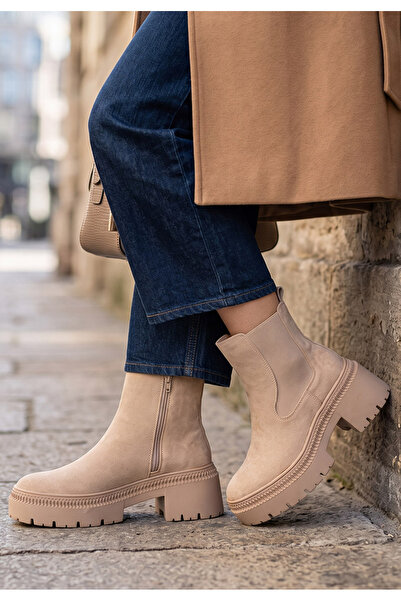 B T Shoes Ghete chelsea dama Mabelia bej