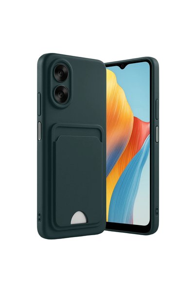Generic Brand Oppo A38 Case Kelvin Silicone with Business Card - Dark Green