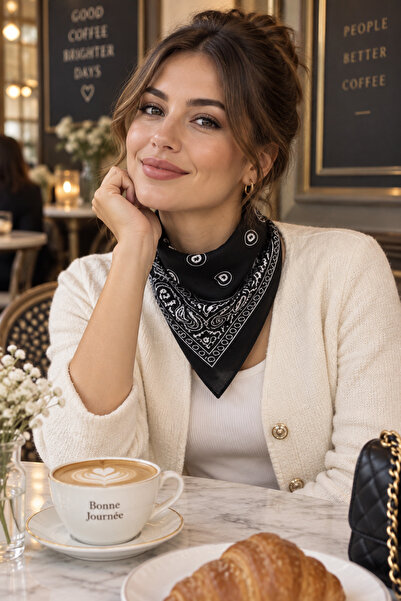 sema aksesuar %100 Pamuk Unisex Etnik Desenli Bandana Fular