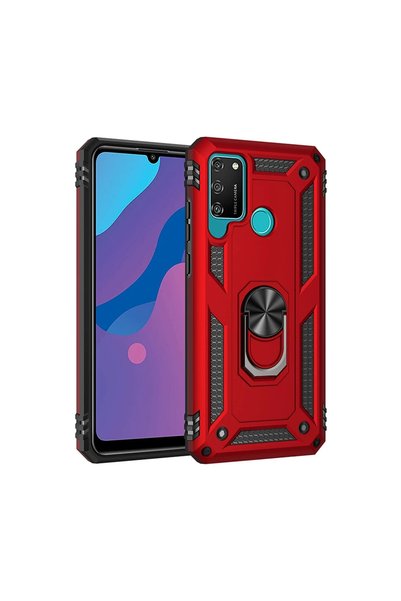 OtoTech غطاء حماية هواوي Y6P من السيليكون مع حلقة صوفيا - أحمر