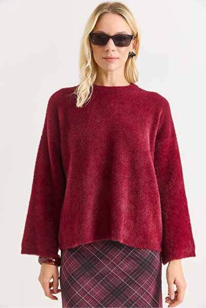 Juuuj Pulover oversize cu umeri căzuți, croială largă, cu textură moale și pu...