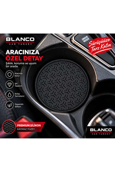 Home Universal Car Coaster Silicone In-Car Black Color 65 mm 2 Pcs