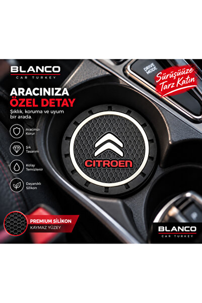 Home Citroen Logo Silicone Cup Coaster Set of 2 In-Car Cup Coaster Accessory