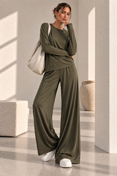 bb butik basic Γυναικείο Σετ Δύο Τεμαχίων με Φαρδιά Μπατζάκια από Ύφασμα Moda...