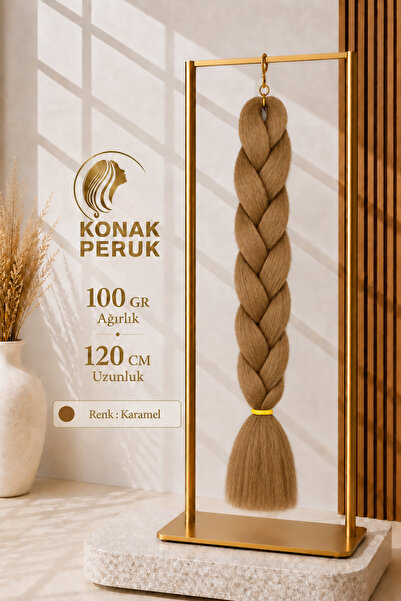 KONAK PERUK Afrika Örgüsü Rasta Ve Box Braid için Sentetik Saç - Karamel
