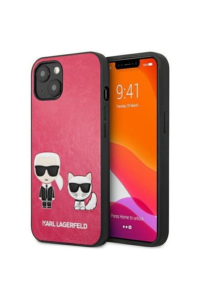 Karl Lagerfeld Husa hardcase Ikonik Karl & Choupette pentru iPhone 13 mini, c...