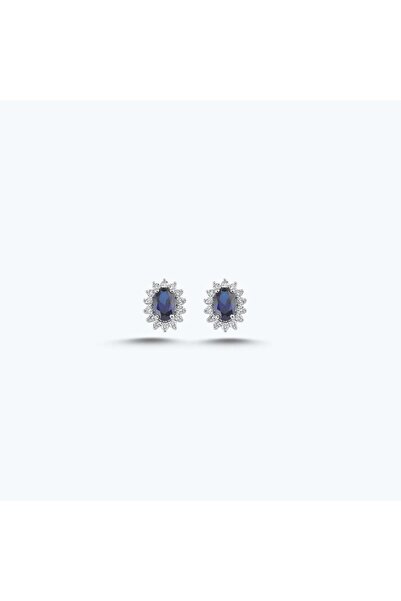 Altınbaş Pırlanta Safir Oval Küpe