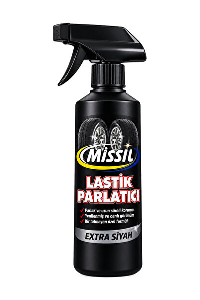 Lastik Parlatıcı Sprey – Yoğun Parlaklık & Extra Siyah Etki | 500 Gr Profesyonel Oto Bakım