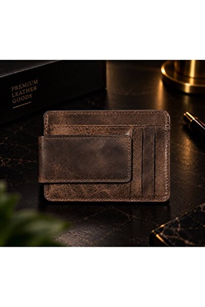 Benecia Wallets %100 Hakiki Crazy Deri El yapımı Minimalist Nakit Para ve Kar...