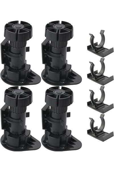 Allmanu 8CM Heavy Duty Plastic Cabinet Legs Adjustable Height 80-100MM, Black...