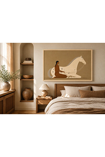 Boho wellness studio – Spirit Horse Bohem Çerçeveli MDF Tablo