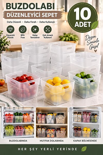 Kitchen Beauty 10 Adet Buzdolabı Kapak Içi Düzenleyici Organizer | Buzdolabı ...
