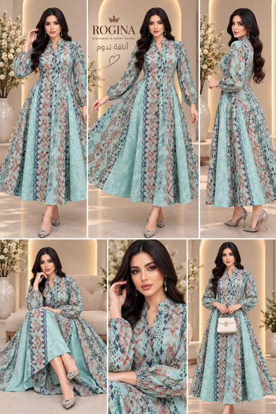 ROGINA جلابية نسائية كويتي بقصه واسعه كلوش