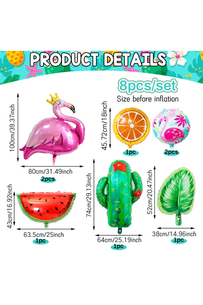 Choice Other 8pcs 8pcs/set - Tropical Balloons for Hawaiian Banquets, Summer ...