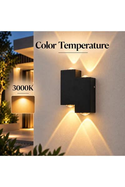 LightPlanet Aplica de perete LED albă de exterior IP65, 4W, 3 temperaturi de culoare, 11 cm