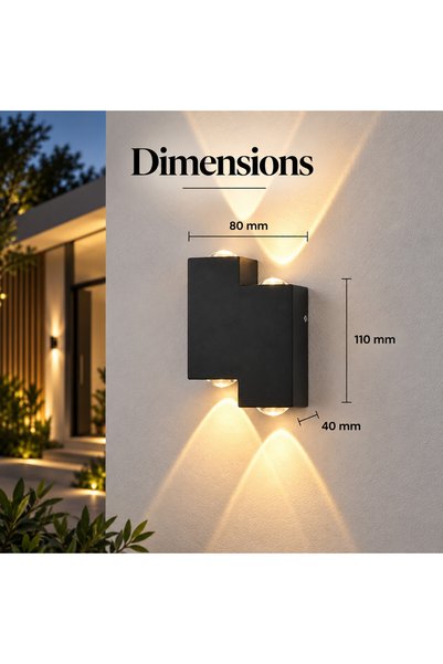 LightPlanet Aplica de perete LED albă de exterior IP65, 4W, 3 temperaturi de culoare, 11 cm