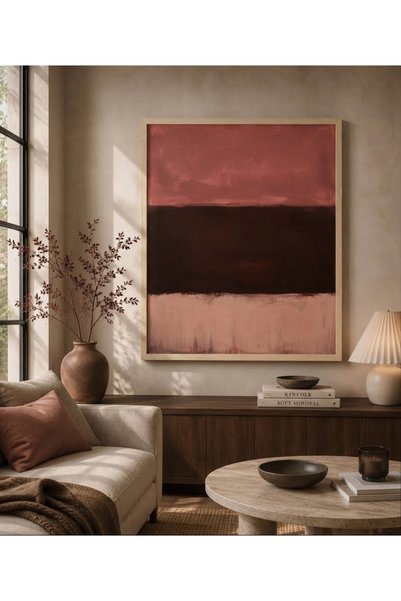 Boho wellness studio Bordo Soyut Renk Blokları Çerçeveli MDF Modern Tablo