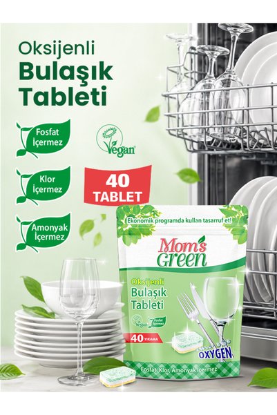 Mom's Green Set of 3-Dishwasher Tablets-Hand Washing Dishwashing Detergent Lemon 1500 Ml-Dish Rinse Aid