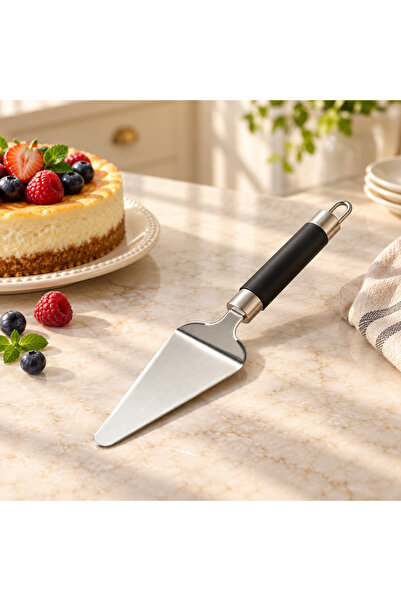 Queen’s Kitchen Black Handle Steel Spatula
