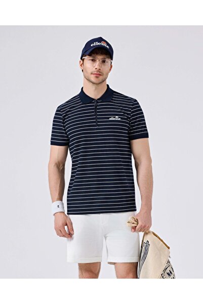 Ellesse Çizgili Lacivert Erkek Polo Yaka T-shirt 6Sm5020