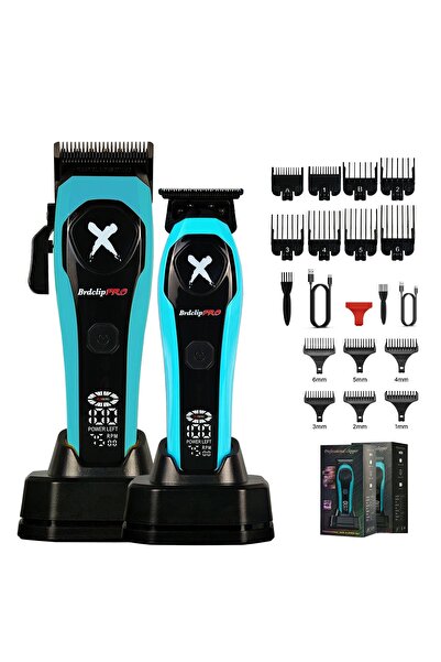 Choice3 blue BRD-619-339 BRDCLIP Hair Clippers Rechargeable Clippers Barber A...