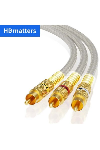 Choice كابل RCA ممتاز بطول 1.5 متر، كابل صوت/فيديو ثلاثي مركب محمي، كابل AV ث...