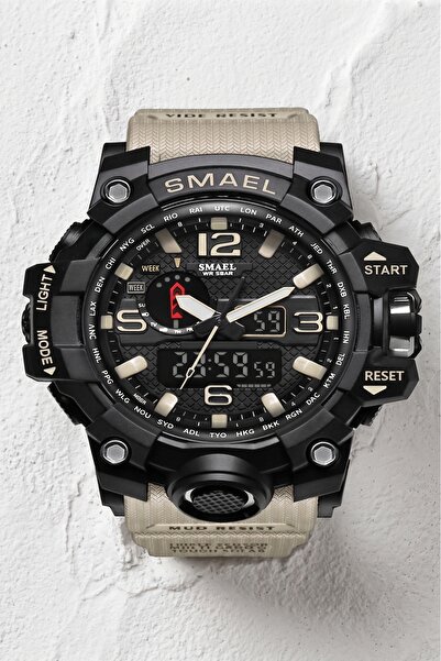 SMAEL Men's Wristwatch Analog Digital Sports Black Fashion Trend Watch Khaki ...