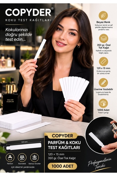 Copyder Test Koku Kağıtları, Parfüm Test Kağıdı, 1000 Adet
