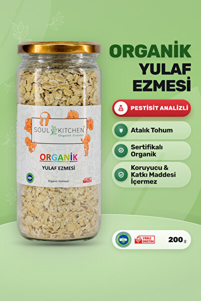 Soul Kitchen Organik Ürünler Organik Yulaf Ezmesi Cam Kavanoz Katkısız 200 g