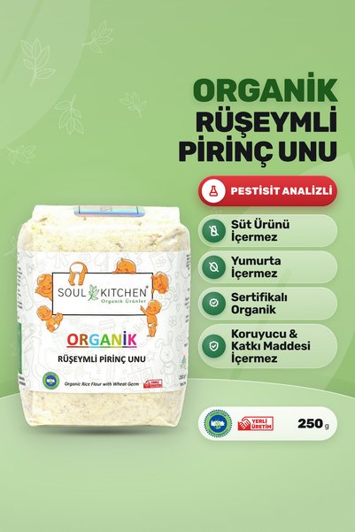 Soul Kitchen Organik Ürünler Organik Rüşeymli Pirinç Unu Katkısız 250 g