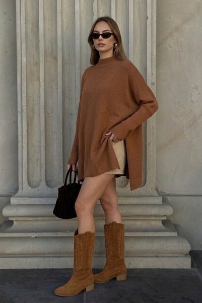 onno style women Plain Knitted Standard Poncho