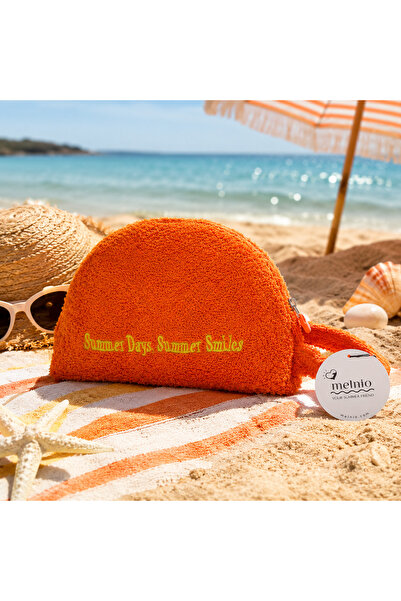 4nio Half Moon Towel Makeup & Beach Bag - Waterproof Inner Lining / Zippered