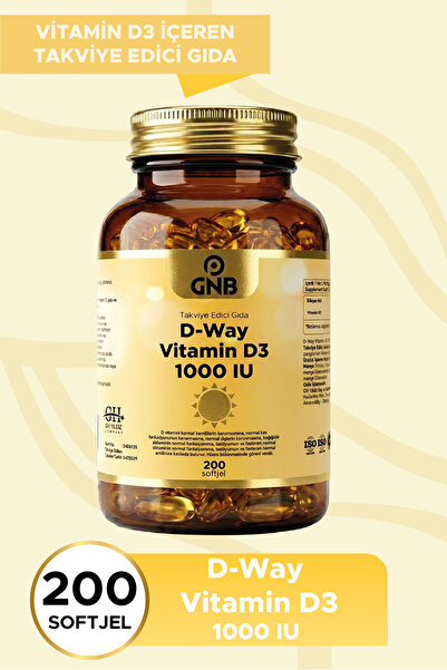GNB D-Way Vitamin D3 1000 IU (1 Softjel 1000 IU İçerir ) - 200 Softjel