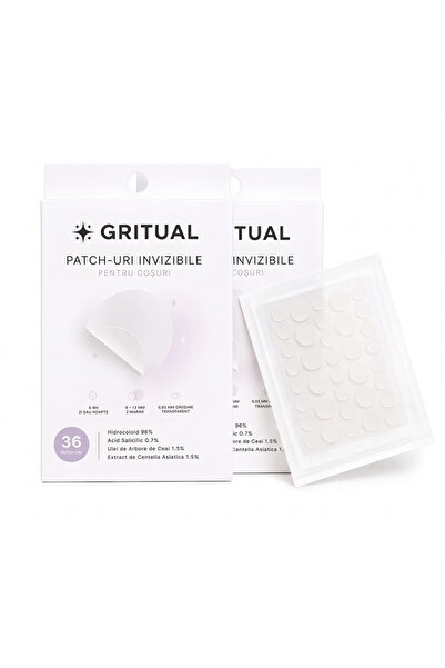 GRITUAL Plasturi invizibili pentru coșuri, 72 bucăți (2 cutii), hidrocoloizi ...
