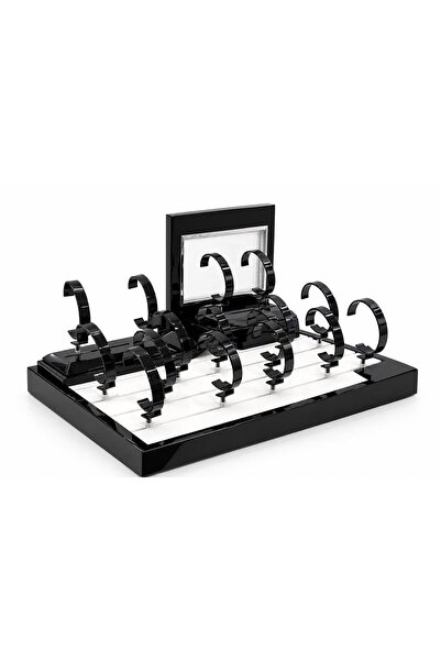 STAND MARKET Wooden Clock Display Medium Size Black White