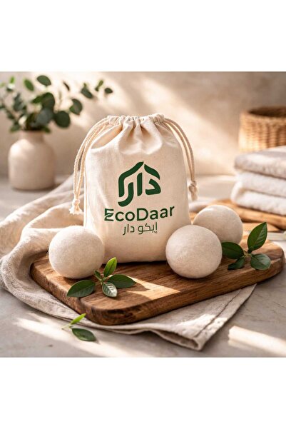 Eco Daar كرات تجفيف الملابس من الصوف العضوي 100% من إيكو-دار - منعم أقمشة طبيعي - عبوة من 6 قطع