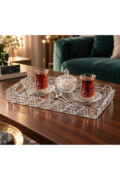 Galeriyo Kristal Prizma Servis Tepsisi