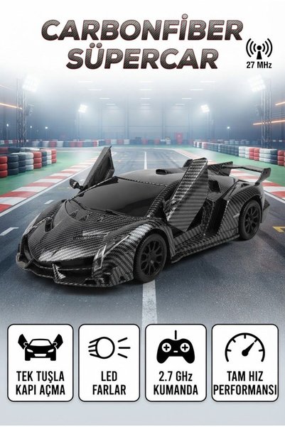 Tıfıl Toys Kumandalı Kapıları Açılan 5 Fonksiyon Işıklı 1:12 Ayarlanabilir Hi...