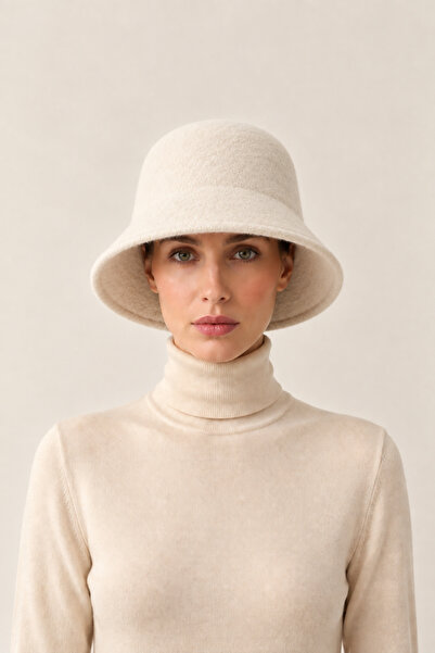 Adalua Kadın Kaşmir Kova Şapka – Yumuşak Dokulu Minimal Bucket Hat | Kışlık Ş...